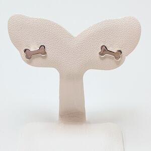 Kids Sterling Silver dog bone puppy post earrings studs for girls animals pets